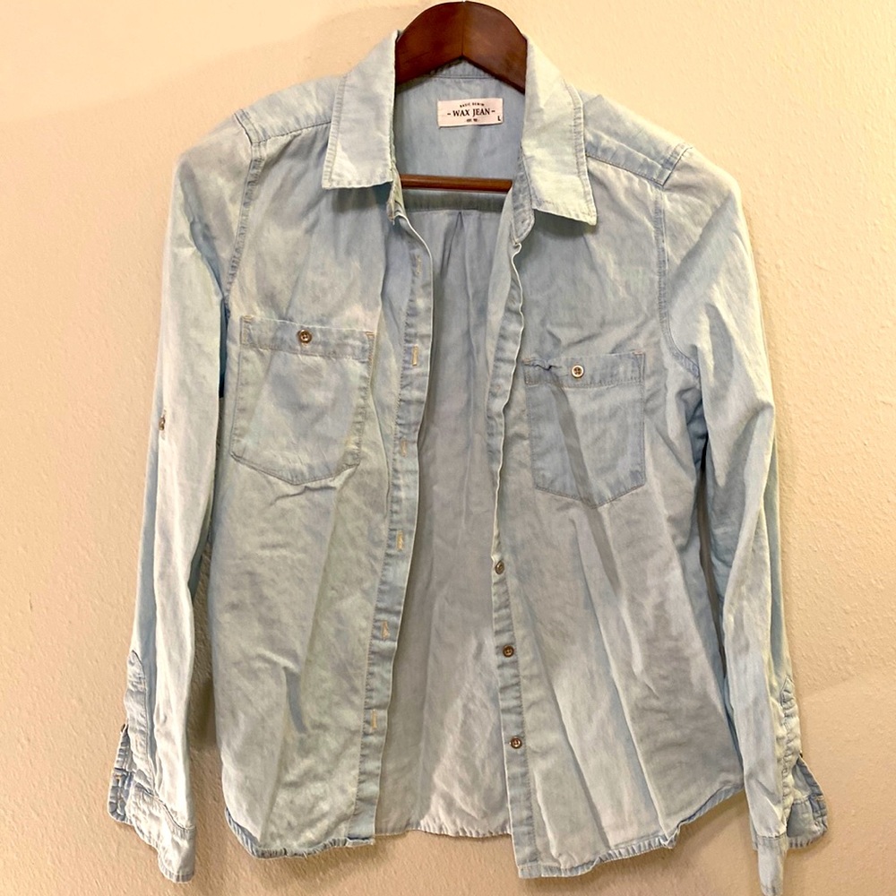 Wax Jean Chambray long-sleeve jacket large 🍁🍁